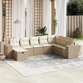 Garden sofa set with beige cushions, 8 pieces, PE rattan. by , Garden sets - Ref: Foro24-3264514, Price: 568,92 €, Discount: %