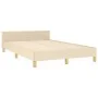 Bed frame with cream fabric headboard 120x190 cm by , Beds and slatted bases - Ref: Foro24-3270518, Price: 171,29 €, Discount: %