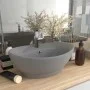 Luxurious oval washbasin with light gray matte ceramic overflow by vidaXL, Sinks - Ref: Foro24-146938, Price: 70,71 €, Discou...