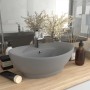 Luxuriöses ovales Waschbecken mit mattem hellgrauem Keramiküberlauf von vidaXL, Sinkt - Ref: Foro24-146938, Preis: 88,39 €, R...