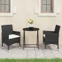 3-teiliges Bistro-Set für den Garten aus PE-Rattan mit schwarzem gehärtetem Glasplatte von , Gartensets - Ref: Foro24-3095926...