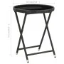3-teiliges Bistro-Set für den Garten aus PE-Rattan mit schwarzem gehärtetem Glasplatte von , Gartensets - Ref: Foro24-3095926...
