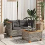 Ecksofas für den Garten mit 2 Kissen aus grauem Kunststoff-Rattan von , Outdoor-Sofas - Ref: Foro24-365936, Preis: 190,16 €, ...