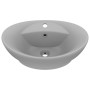Lavabo lujoso ovalado con rebosadero cerámica gris claro mate de vidaXL, Lavabos - Ref: Foro24-146938, Precio: 88,87 €, Descu...