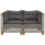 Corner garden sofas with 2 synthetic rattan gray cushions by , Outdoor sofas - Ref: Foro24-365936, Price: 190,16 €, Discount: %