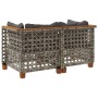 Ecksofas für den Garten mit 2 Kissen aus grauem Kunststoff-Rattan von , Outdoor-Sofas - Ref: Foro24-365936, Preis: 193,56 €, ...
