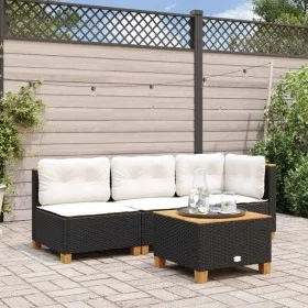 3-seater garden sofa with black synthetic rattan cushions by , Outdoor sofas - Ref: Foro24-365920, Price: 241,19 €, Discount: %
