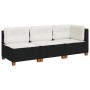 3-seater garden sofa with black synthetic rattan cushions by , Outdoor sofas - Ref: Foro24-365920, Price: 199,43 €, Discount: %
