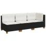 3-seater garden sofa with black synthetic rattan cushions by , Outdoor sofas - Ref: Foro24-365920, Price: 241,19 €, Discount: %
