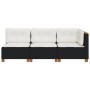 3-seater garden sofa with black synthetic rattan cushions by , Outdoor sofas - Ref: Foro24-365920, Price: 199,43 €, Discount: %