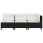 3-seater garden sofa with black synthetic rattan cushions by , Outdoor sofas - Ref: Foro24-365920, Price: 241,19 €, Discount: %