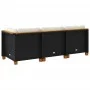 3-seater garden sofa with black synthetic rattan cushions by , Outdoor sofas - Ref: Foro24-365920, Price: 241,19 €, Discount: %