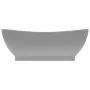 Luxurious oval washbasin with light gray matte ceramic overflow by vidaXL, Sinks - Ref: Foro24-146938, Price: 70,71 €, Discou...