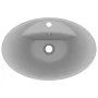 Luxurious oval washbasin with light gray matte ceramic overflow by vidaXL, Sinks - Ref: Foro24-146938, Price: 70,71 €, Discou...