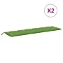 Cushions for garden bench 2 units green melange fabric 200x50x7 cm by , Cushions for chairs and sofas - Ref: Foro24-4002635, ...
