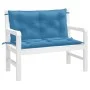 Kissen für Gartenbank 2 Stück Stoff in meliertem Blau 100x50x7 cm von , Kissen für Stühle und Sofas - Ref: Foro24-4002590, Pr...