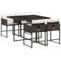 Garten-Essgruppe, 5-teilig, mit braunen Kunststoff-Rattan-Kissen. von , Gartensets - Ref: Foro24-3278024, Preis: 303,40 €, Ra...