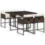 Set comedor de jardín 5 piezas y cojines ratán sintético marrón de , Conjuntos de jardín - Ref: Foro24-3278024, Precio: 269,8...