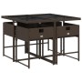 Set comedor de jardín 5 piezas y cojines ratán sintético marrón de , Conjuntos de jardín - Ref: Foro24-3278024, Precio: 269,8...