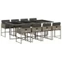 Garden dining set 9 pieces and gray synthetic rattan cushions by , Garden sets - Ref: Foro24-3278047, Price: 701,24 €, Discou...