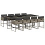 Garten-Essgruppe, 9-teilig, mit grauen Polstern aus synthetischem Rattan. von , Gartensets - Ref: Foro24-3278047, Preis: 537,...