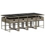 Garten-Essgruppe, 9-teilig, mit grauen Polstern aus synthetischem Rattan. von , Gartensets - Ref: Foro24-3278047, Preis: 537,...