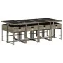 Set comedor jardín 9 pzas y cojines ratán sintético gris de , Conjuntos de jardín - Ref: Foro24-3278047, Precio: 604,07 €, De...