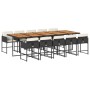 Set de comedor jardín 11 pzas con cojines ratán sintético negro de , Conjuntos de jardín - Ref: Foro24-3278066, Precio: 718,85 €