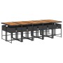 Set de comedor jardín 11 pzas con cojines ratán sintético negro de , Conjuntos de jardín - Ref: Foro24-3278066, Precio: 718,85 €