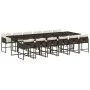 Set muebles de jardín 13 pzas y cojines ratán sintético marrón de , Conjuntos de jardín - Ref: Foro24-3278072, Precio: 935,21...