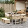 Garden dining set 9 pieces with beige synthetic rattan cushions by , Garden sets - Ref: Foro24-3278085, Price: 402,60 €, Disc...