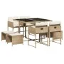 Garden dining set 9 pieces with beige synthetic rattan cushions by , Garden sets - Ref: Foro24-3278085, Price: 402,60 €, Disc...