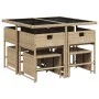 Garden dining set 9 pieces with beige synthetic rattan cushions by , Garden sets - Ref: Foro24-3278085, Price: 402,60 €, Disc...