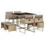 Set comedor de jardín 9 pzas con cojines ratán sintético beige de , Conjuntos de jardín - Ref: Foro24-3278087, Precio: 400,82...