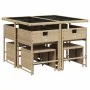 Set comedor de jardín 9 pzas con cojines ratán sintético beige de , Conjuntos de jardín - Ref: Foro24-3278087, Precio: 400,82...