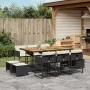 Set de comedor jardín 11 pzas con cojines ratán sintético negro de , Conjuntos de jardín - Ref: Foro24-3278102, Precio: 549,6...