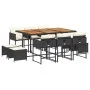 Set de comedor jardín 11 pzas con cojines ratán sintético negro de , Conjuntos de jardín - Ref: Foro24-3278102, Precio: 549,6...