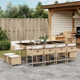 Garden dining set with 13-piece synthetic rattan beige cushions. by , Garden sets - Ref: Foro24-3278109, Price: 863,09 €, Dis...