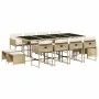 Garden dining set with 13-piece synthetic rattan beige cushions. by , Garden sets - Ref: Foro24-3278109, Price: 863,09 €, Dis...