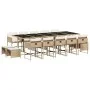 Garten-Essgruppe mit 15-teiligen Kissen aus synthetischem Rattan in Beige. von , Gartensets - Ref: Foro24-3278121, Preis: 882...