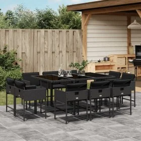 11-piece garden dining set with black synthetic rattan cushions by , Garden sets - Ref: Foro24-3278154, Price: 706,80 €, Disc...