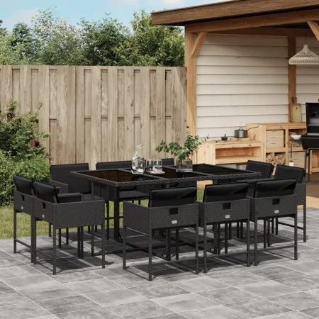 11-piece garden dining set with black synthetic rattan cushions by , Garden sets - Ref: Foro24-3278154, Price: 706,80 €, Disc...
