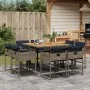 Garden dining set 9 pieces and gray synthetic rattan cushions by , Garden sets - Ref: Foro24-3278149, Price: 571,13 €, Discou...
