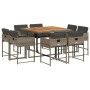 Garten-Essgruppe, 9-teilig, mit grauen Polstern aus synthetischem Rattan. von , Gartensets - Ref: Foro24-3278149, Preis: 437,...