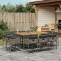 11-piece garden dining set with gray synthetic rattan cushions by , Garden sets - Ref: Foro24-3278161, Price: 754,46 €, Disco...