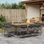Garten-Essgruppe 11-teilig mit grauen Polstern aus synthetischem Rattan von , Gartensets - Ref: Foro24-3278161, Preis: 578,15...