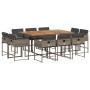Set de comedor de jardín 11 pzas y cojines ratán sintético gris de , Conjuntos de jardín - Ref: Foro24-3278161, Precio: 577,9...