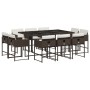 Garden dining set 11 pieces with brown synthetic rattan cushions by , Garden sets - Ref: Foro24-3278156, Price: 558,32 €, Dis...