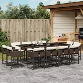 Garden furniture set 13 pieces and brown synthetic rattan cushions by , Garden sets - Ref: Foro24-3278168, Price: 952,28 €, D...