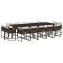 Set comedor de jardín y cojines 15 pzas ratán sintético marrón de , Conjuntos de jardín - Ref: Foro24-3278180, Precio: 853,34...